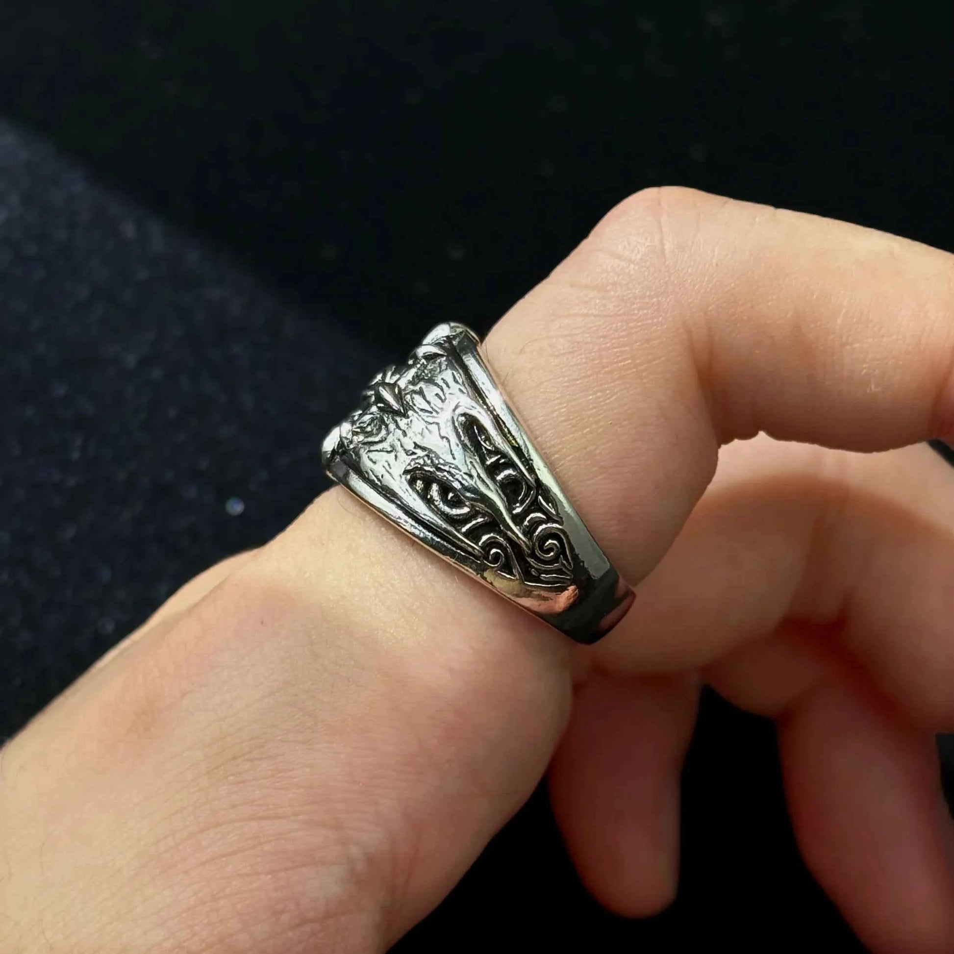 Retro Divine Hip Hop Eye Open Silver Ring