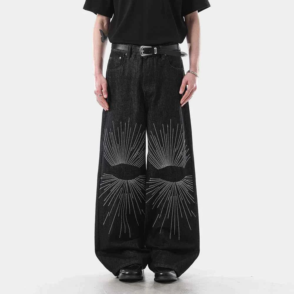 Embroidered Casual American Style Retro Jeans