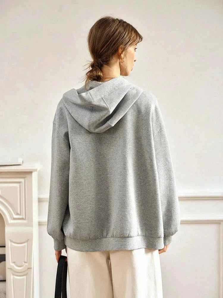 Streetwear Knitted Loose Casual Hooded Sweatshirt