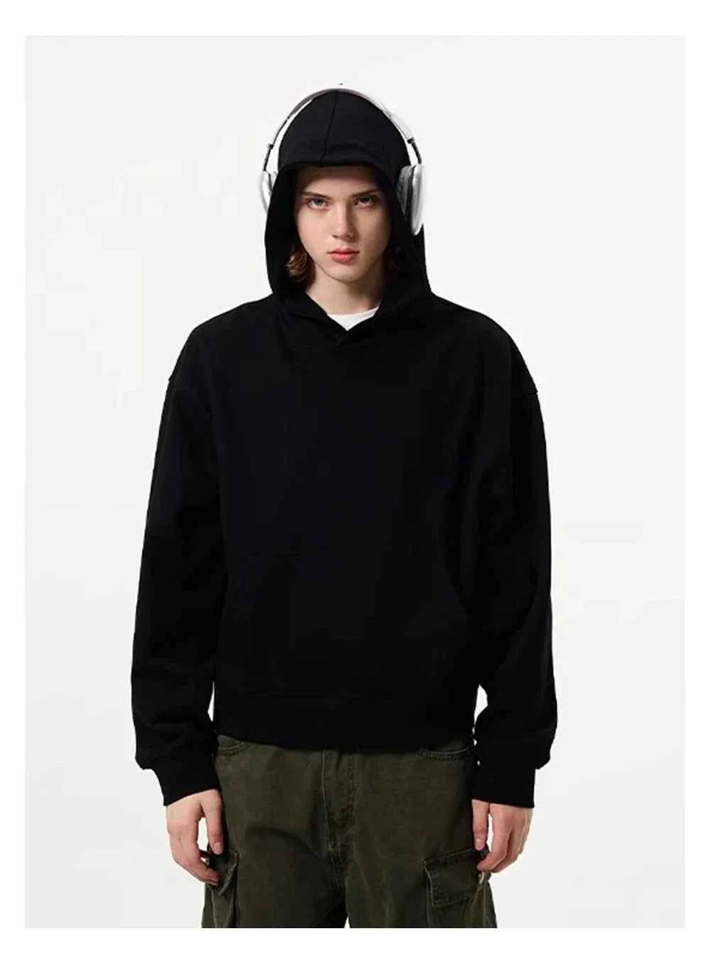 Streetwear Cozy Loose Fit Solid Color Hoodie