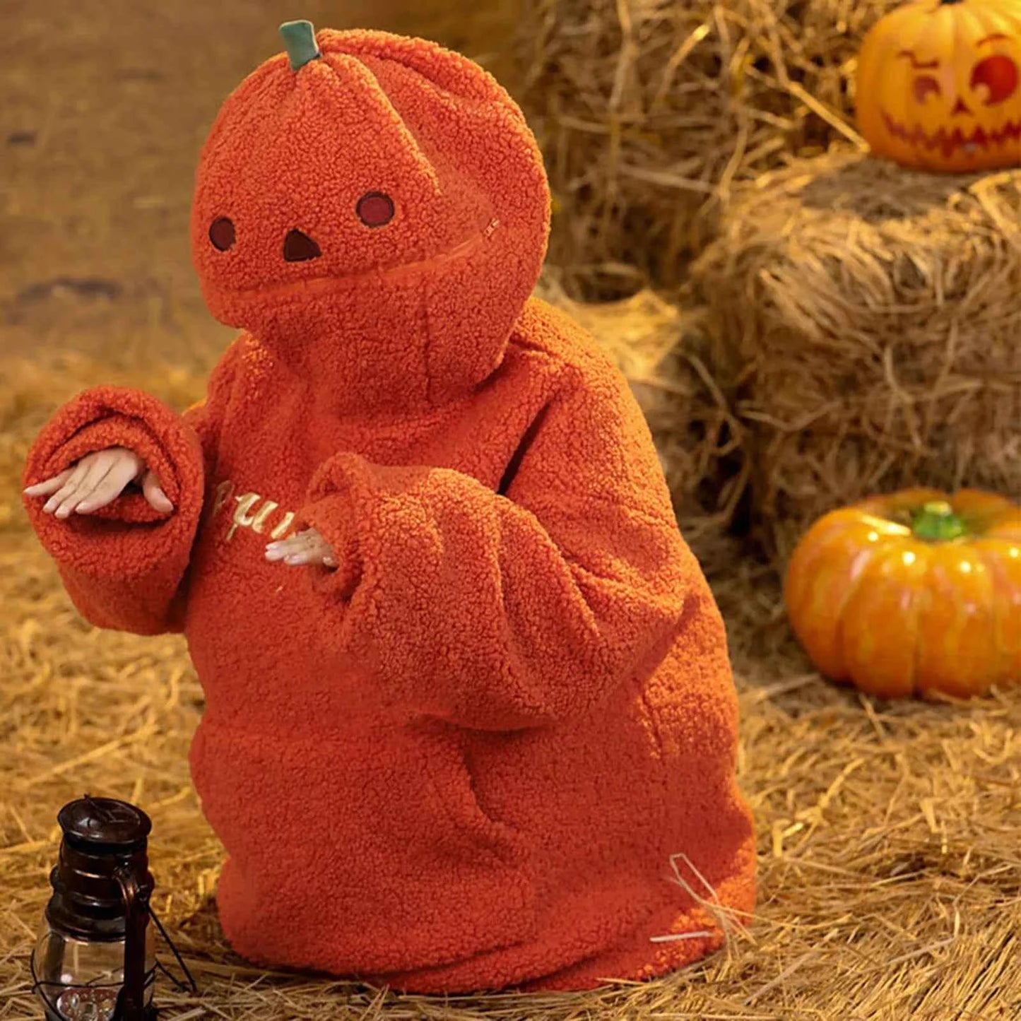 Halloween Orange Pumpkin Shaped Hoodie