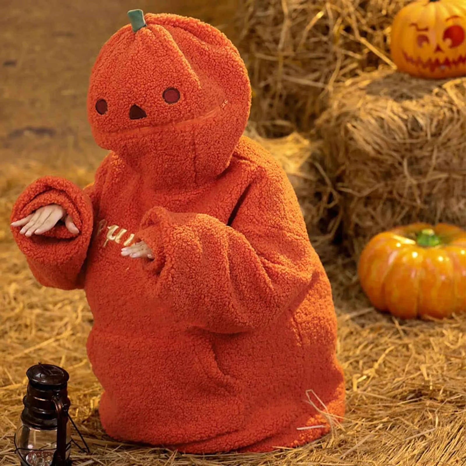 Halloween Orange Pumpkin Shaped Hoodie