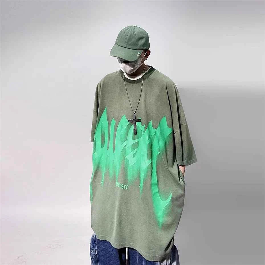 Vintage Streetwear Oversized Punk Print T-Shirt