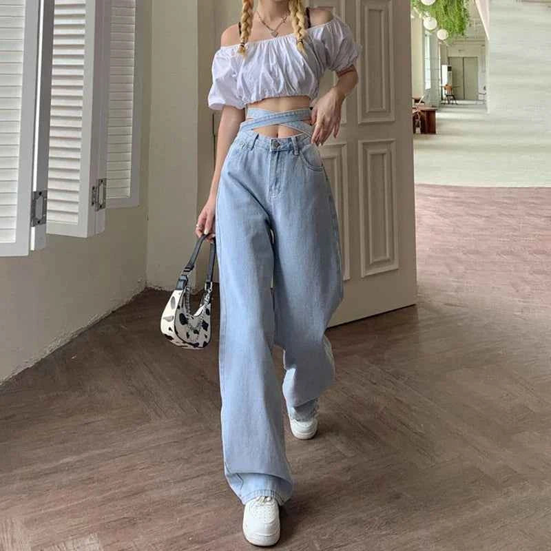 Corean Retro High Waist Denim Jeans
