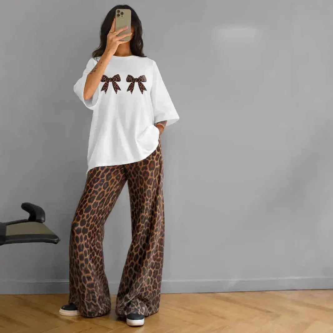 Leopard Print Bow Russian Girl T-Shirt