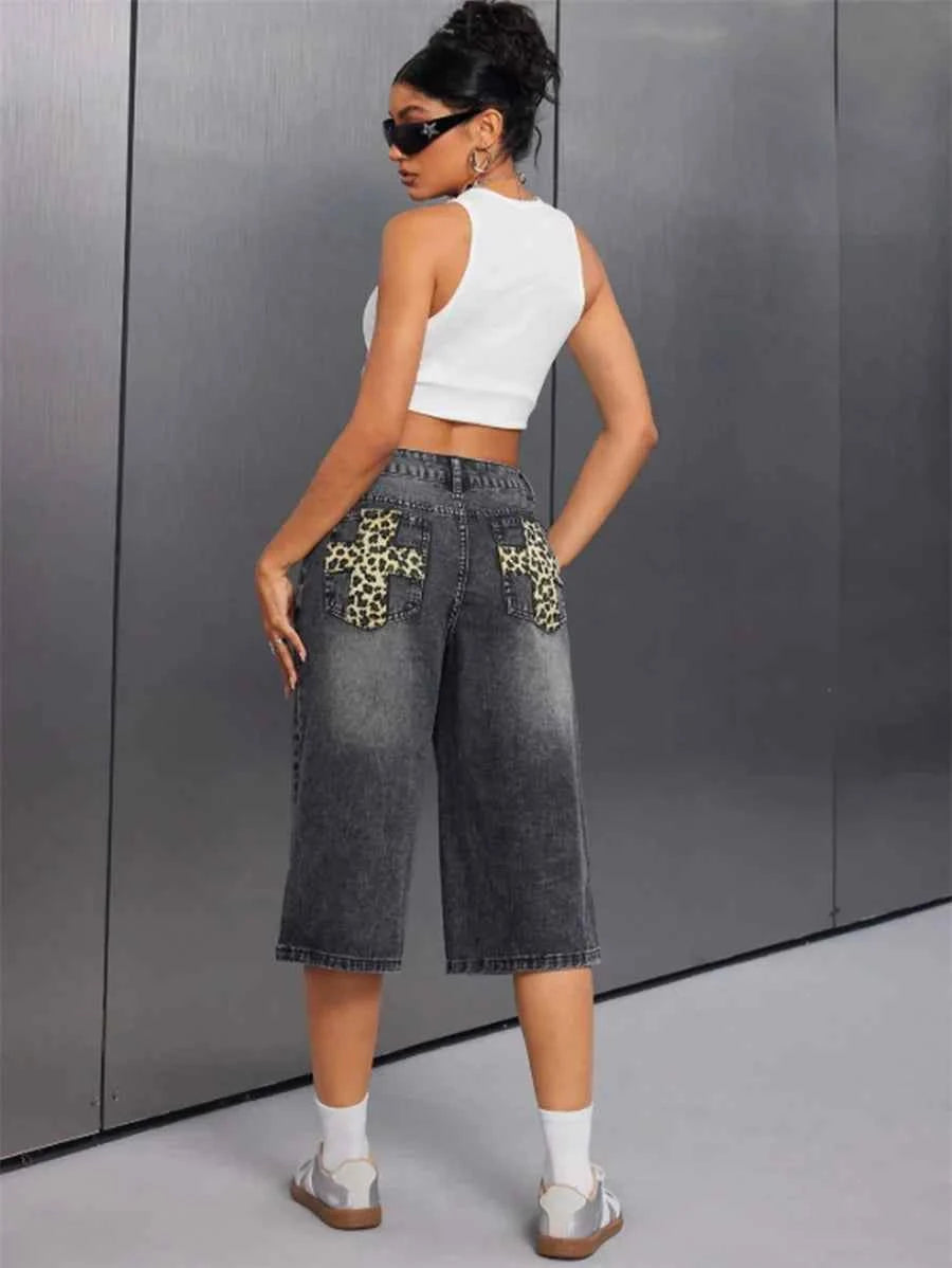 Vintage Washed Hip Hop Denim Short