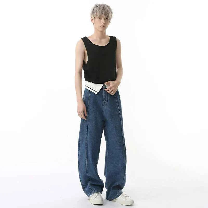 High quality personalized fold waist Jeans