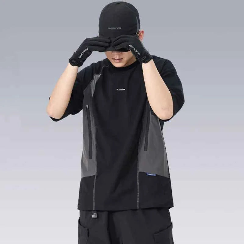 Techwear Punk Style Deconstructed Patchwork T-Shirt