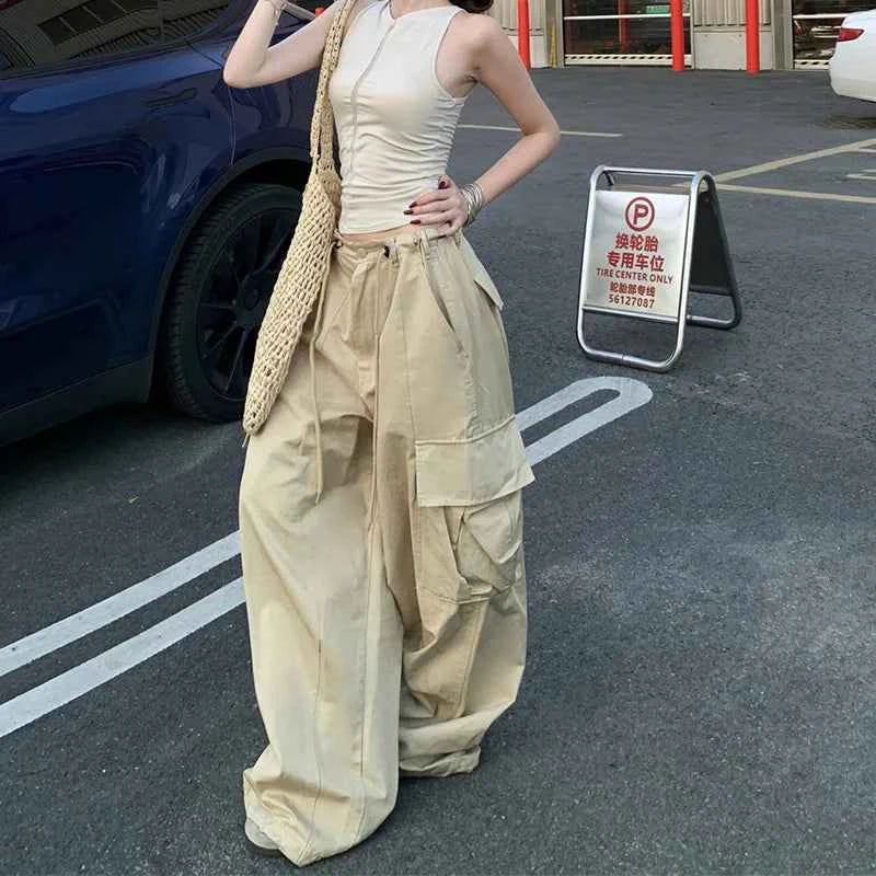 Adjustable Waist Baggy Cargo Pants