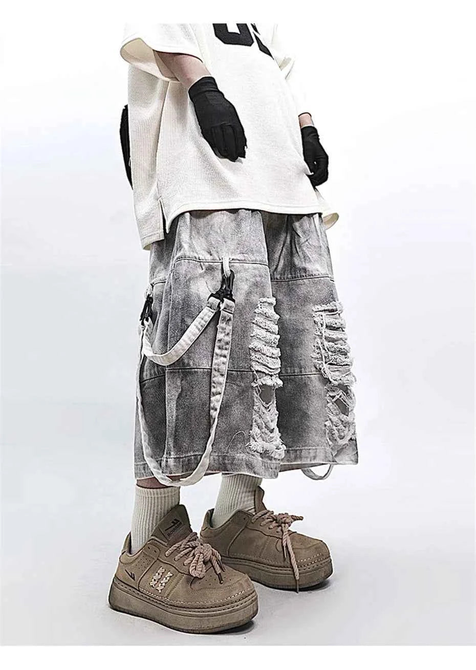 Vintage Streetwear Ripped Hole Denim Jorts
