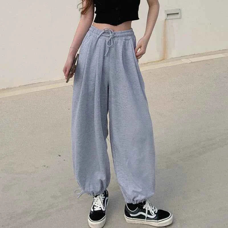 Women American Style Loose Wide Leg Sweatpants