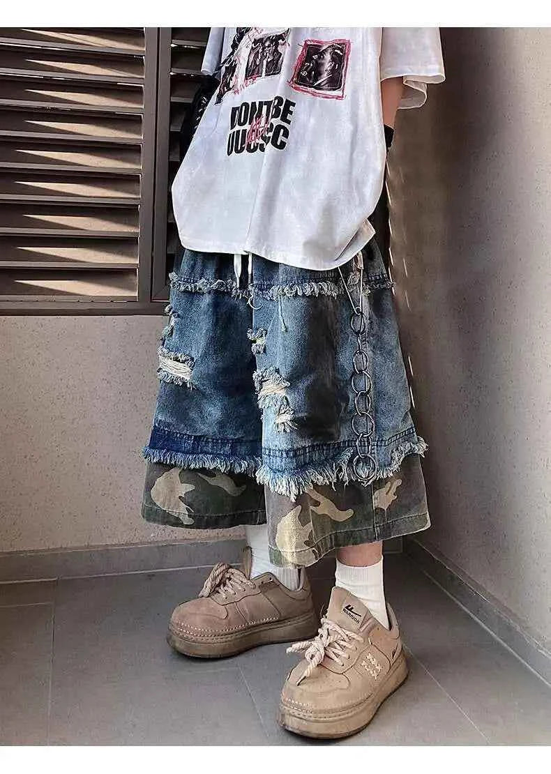 Stylish Personalized Camouflage Denim Jorts