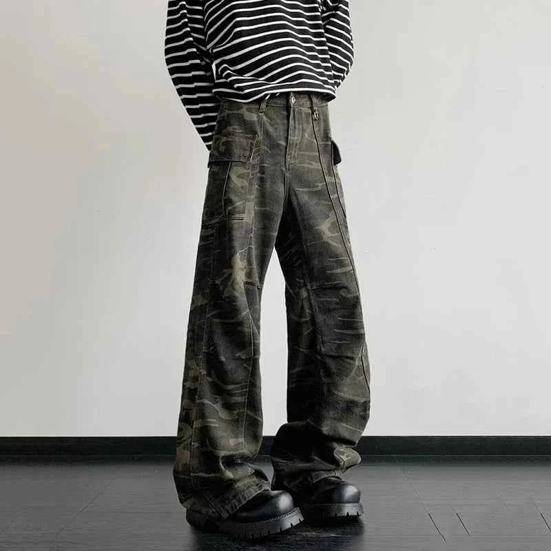 Retro Camouflage Casual Cargo Pants