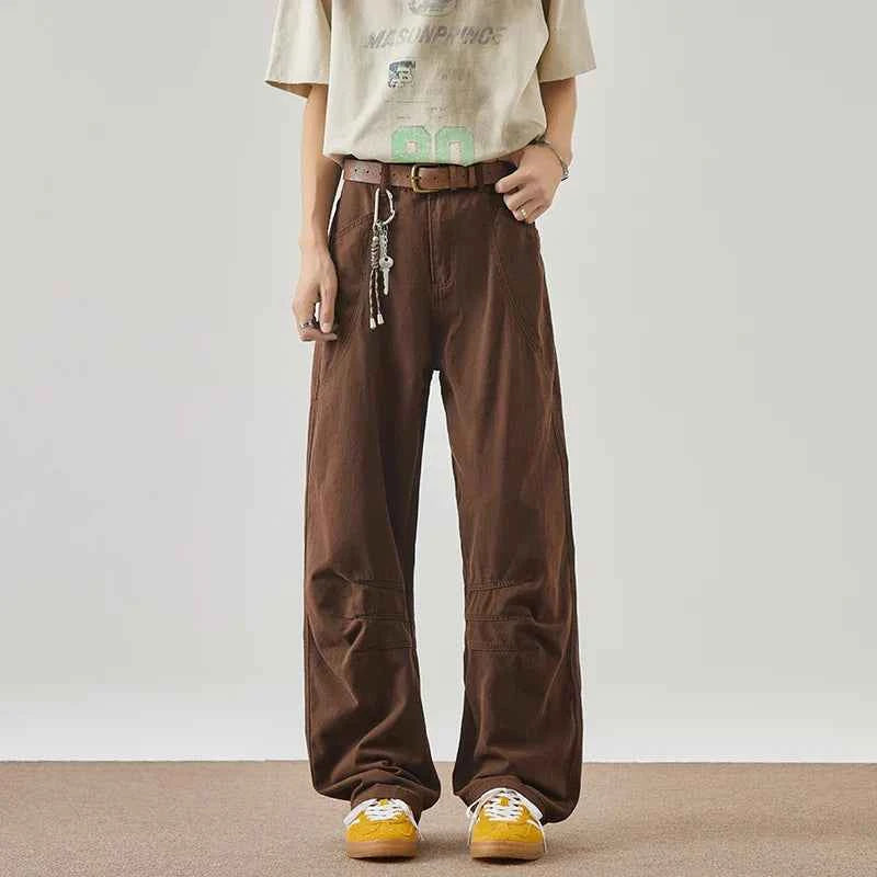 Streetwear Maillard Brown Boyfriend Denim Jeans