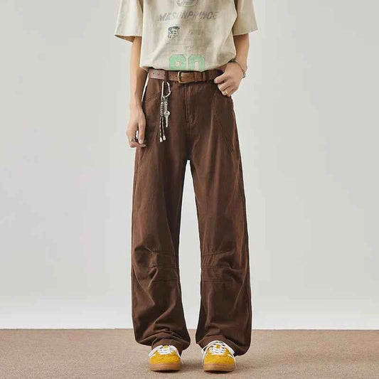 Streetwear Maillard Brown Boyfriend Denim Jeans