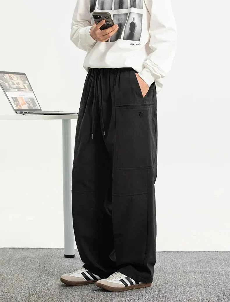 Oversized Washed Split Pocket Cargo Pants