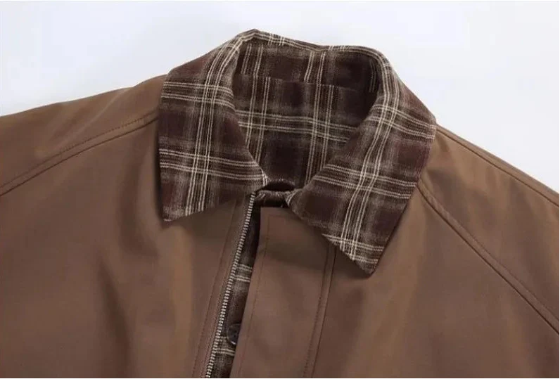 Streetwear Color Blocked Lapel Multiple Pockets Jacket - Luxuryurbanwear