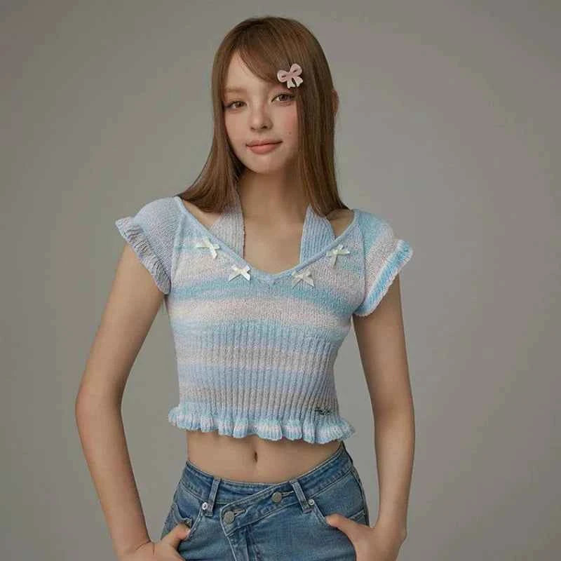Elegant Butterfly Embroidered Short Sleeve T-Shirt