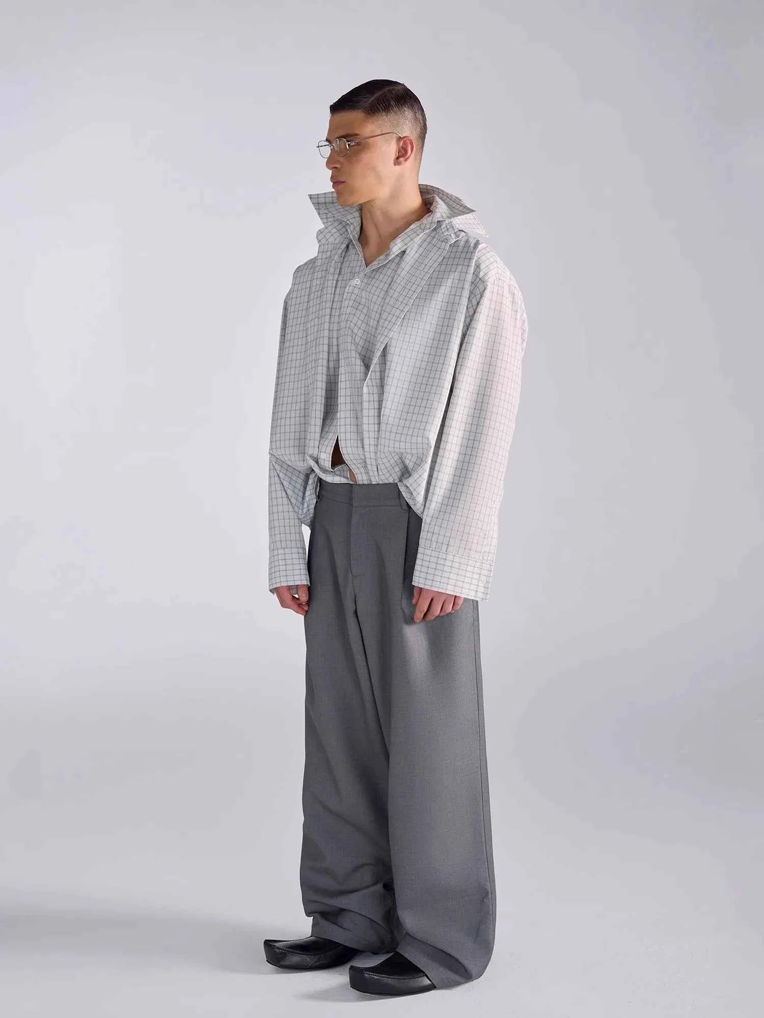 Streetwear Luxury Checked Oversized Flowy Shirt