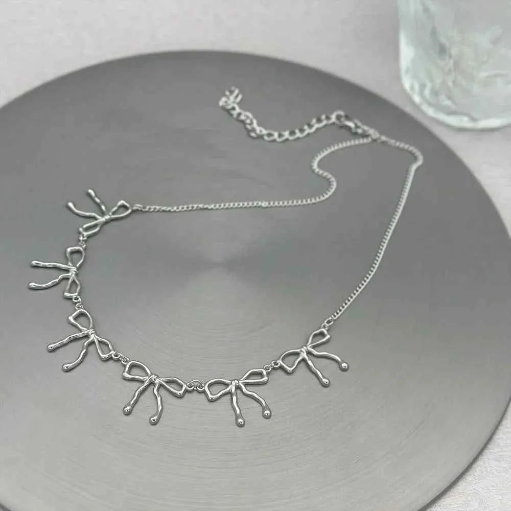 Stainless Steel Coquette Bowknot Necklace