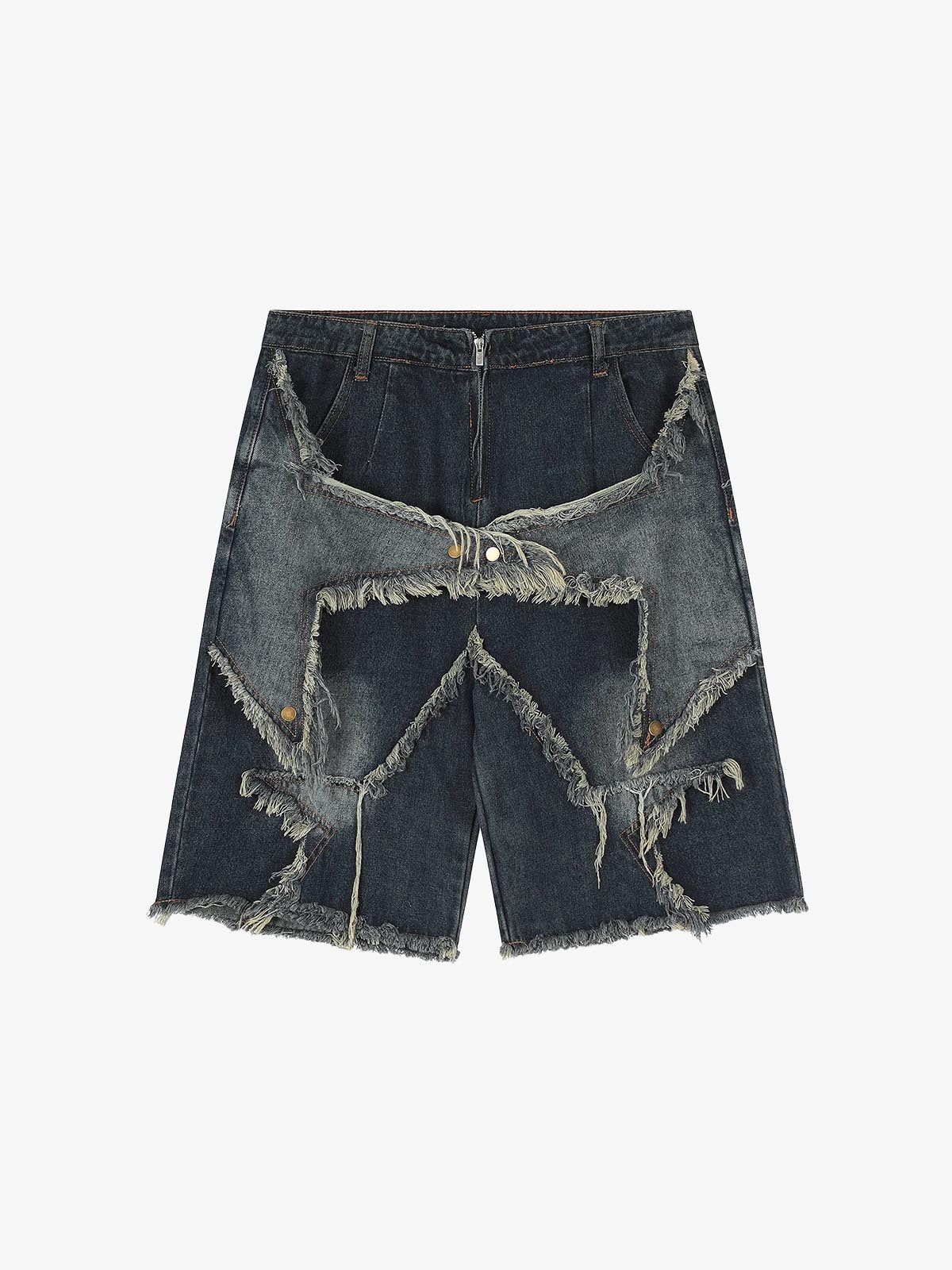 Blue Denim Tassel Star Shorts