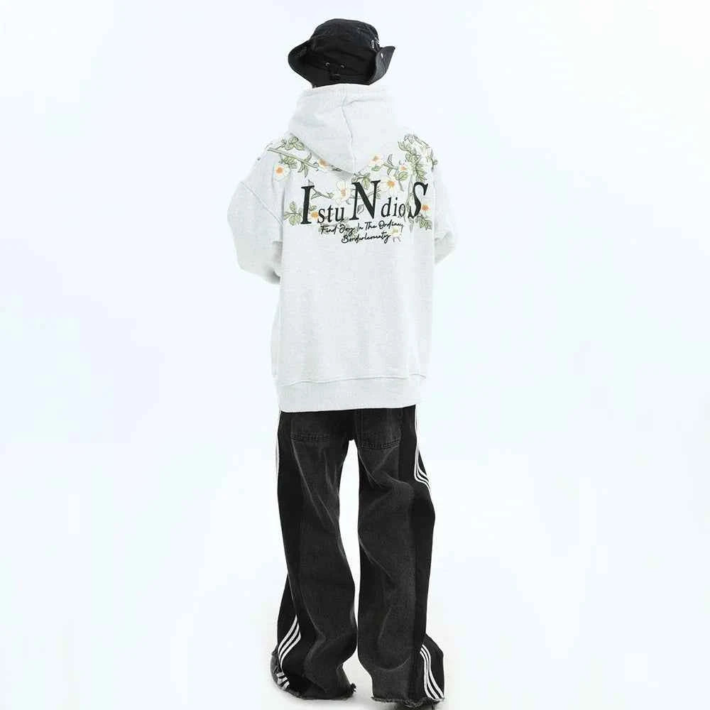 Embossed Flower Vine Velvet Hoodie