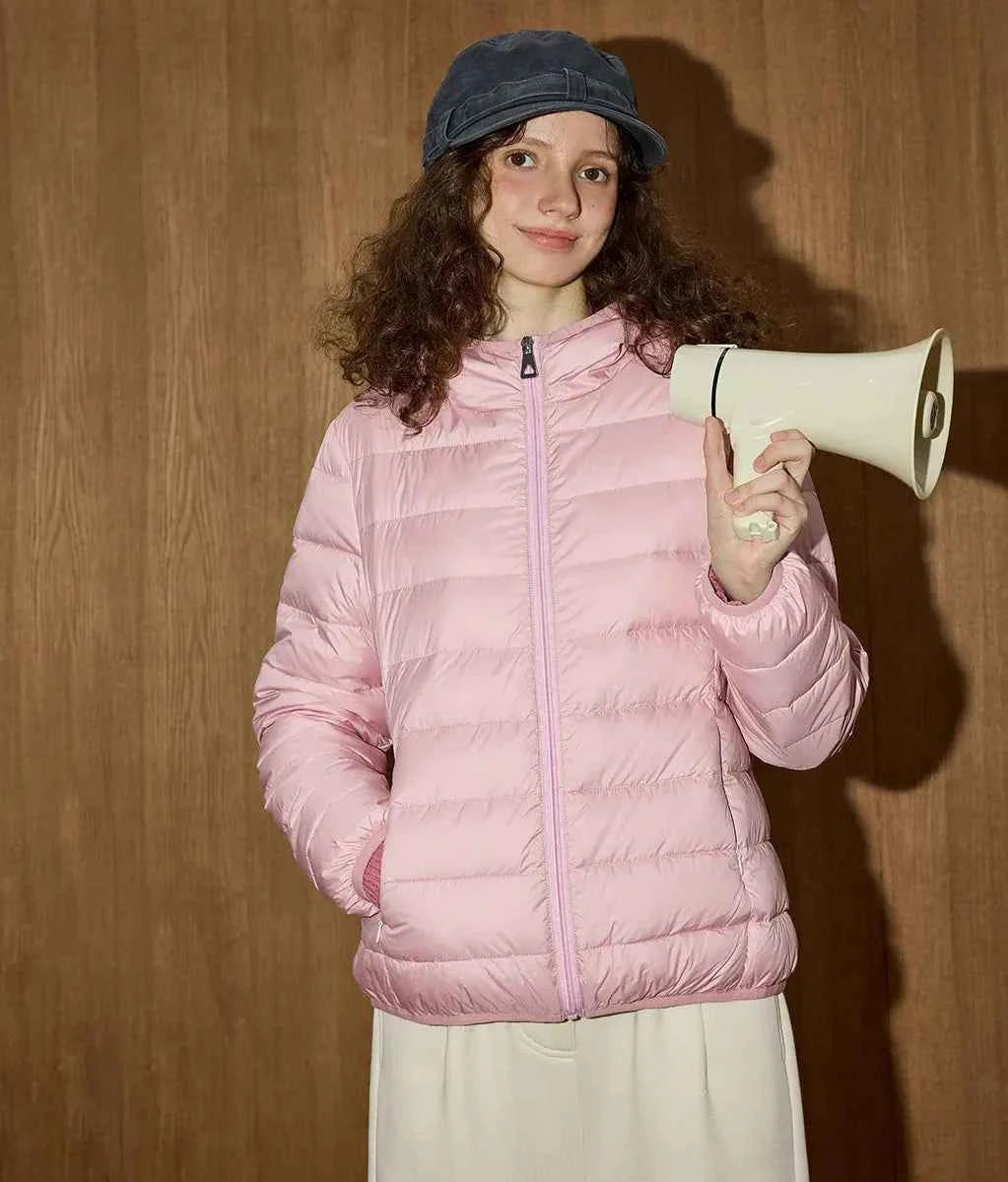 Ultra Warm Reversible Down Hooded Puffer Jacket