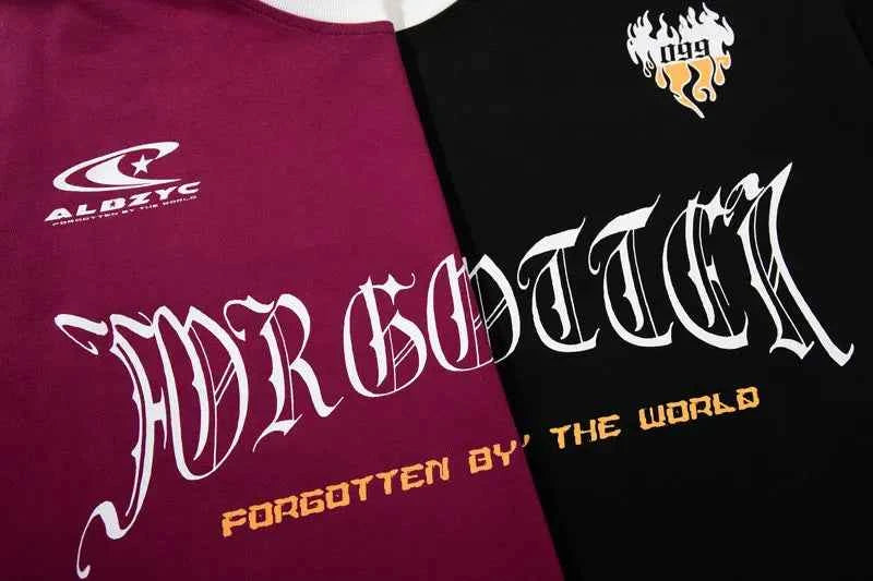 Y2K Patchwork Drawstring Graphic Short Sleeve T-Shirt