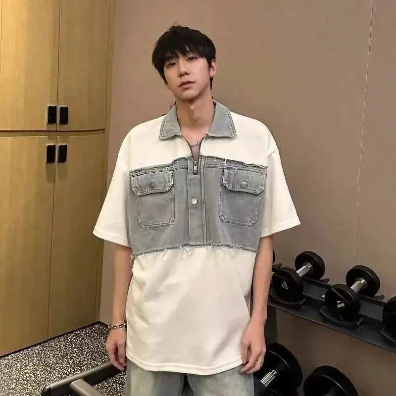 Lightweight Loose Casual High Street Denim T-Shirt