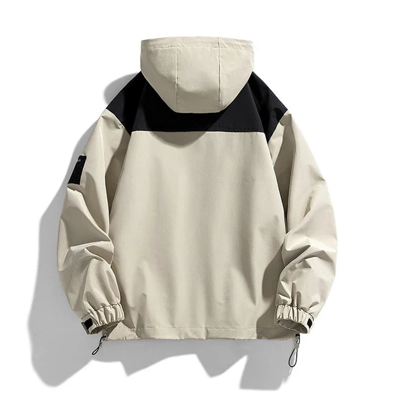 High Neck Two Tone Cargo Bomber Jacket