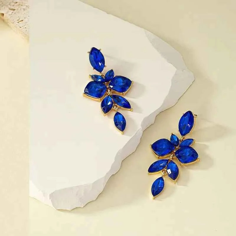 Elegant Sparkling Crystal Stone Drop Earrings