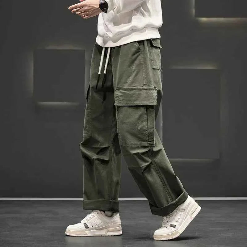Neutral Loose Fit Wide Leg Cargo Pants