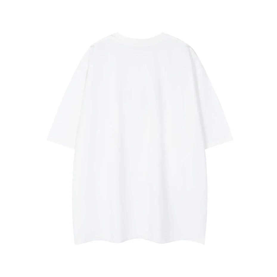Cute Cat Print Hip Hop Oversized Short Sleeve T-Shirt - Luxuryurbanwear