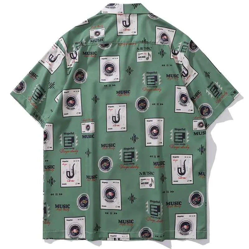 Retro Essential Music Player Graphic Short Sleeve Shirt