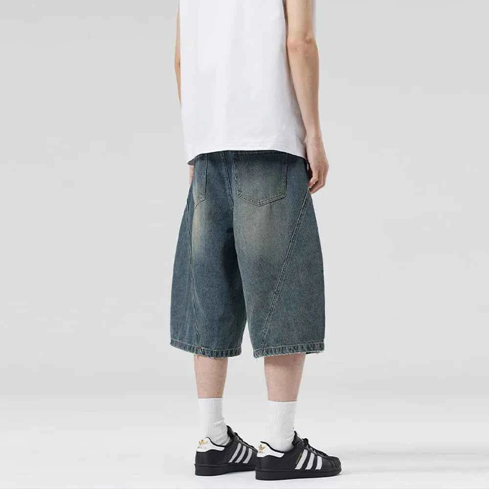 Y2K Distressed Oversized Denim Short