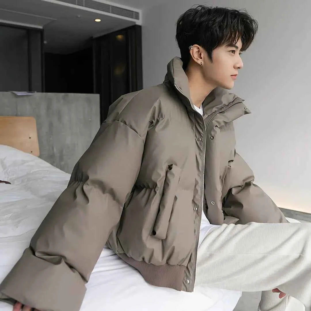 Thickened Stand Collar Cotton Padded Puffer Jacket