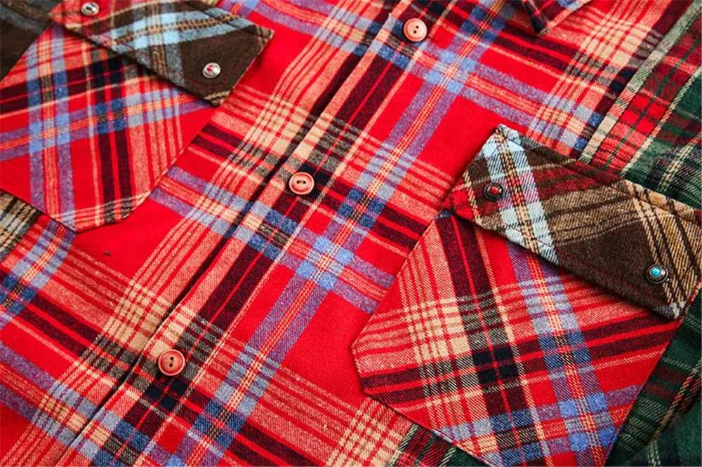 Breathable Plaid Hip Hop With Pockets Long Sleeve Shirt