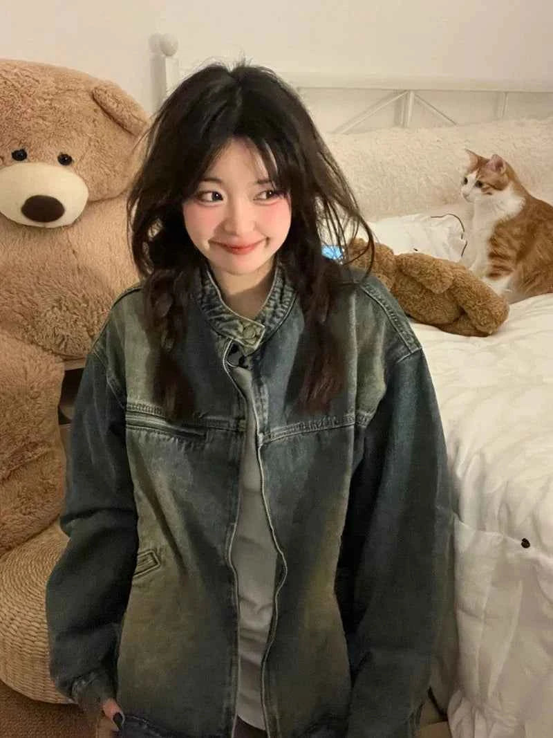 Oversized Vintage Casual Denim Jacket
