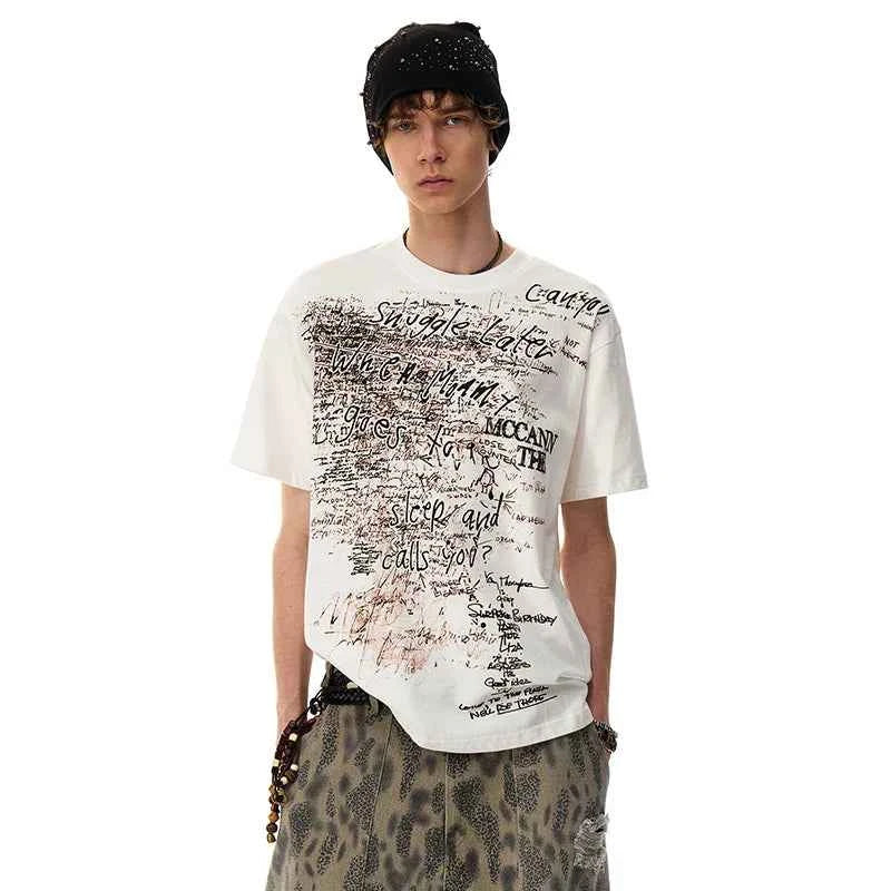 Stylish Personalized Printed Loose Short Sleeve T-Shirt