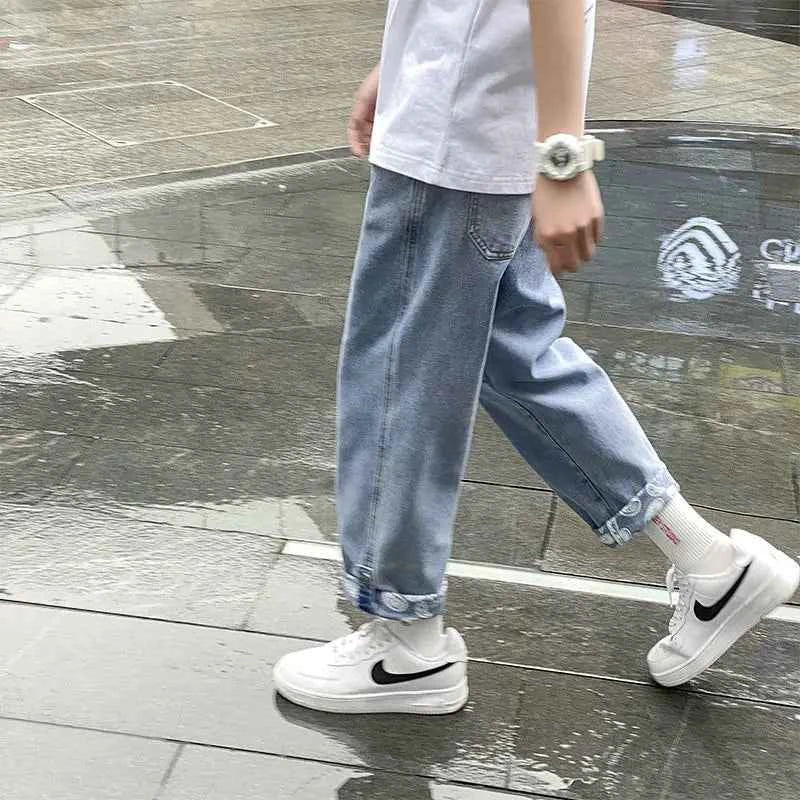 Streetwear High Street Patchwork Zipper Loose Jeans