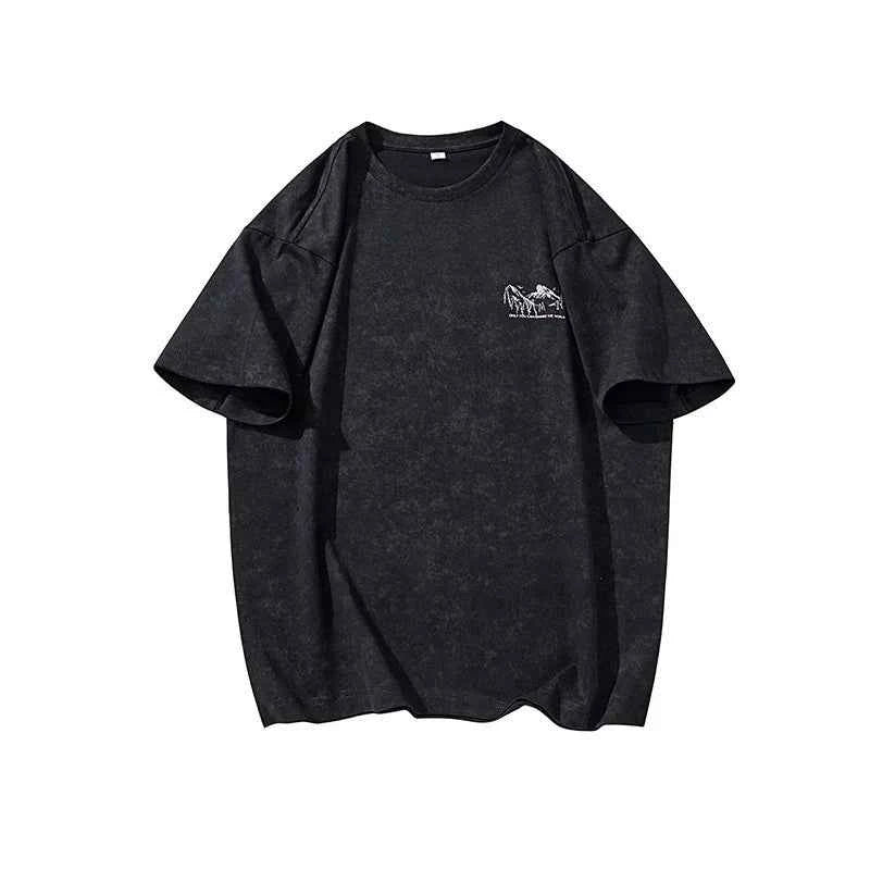 Breathable Black Round Neck Casual T-Shirt