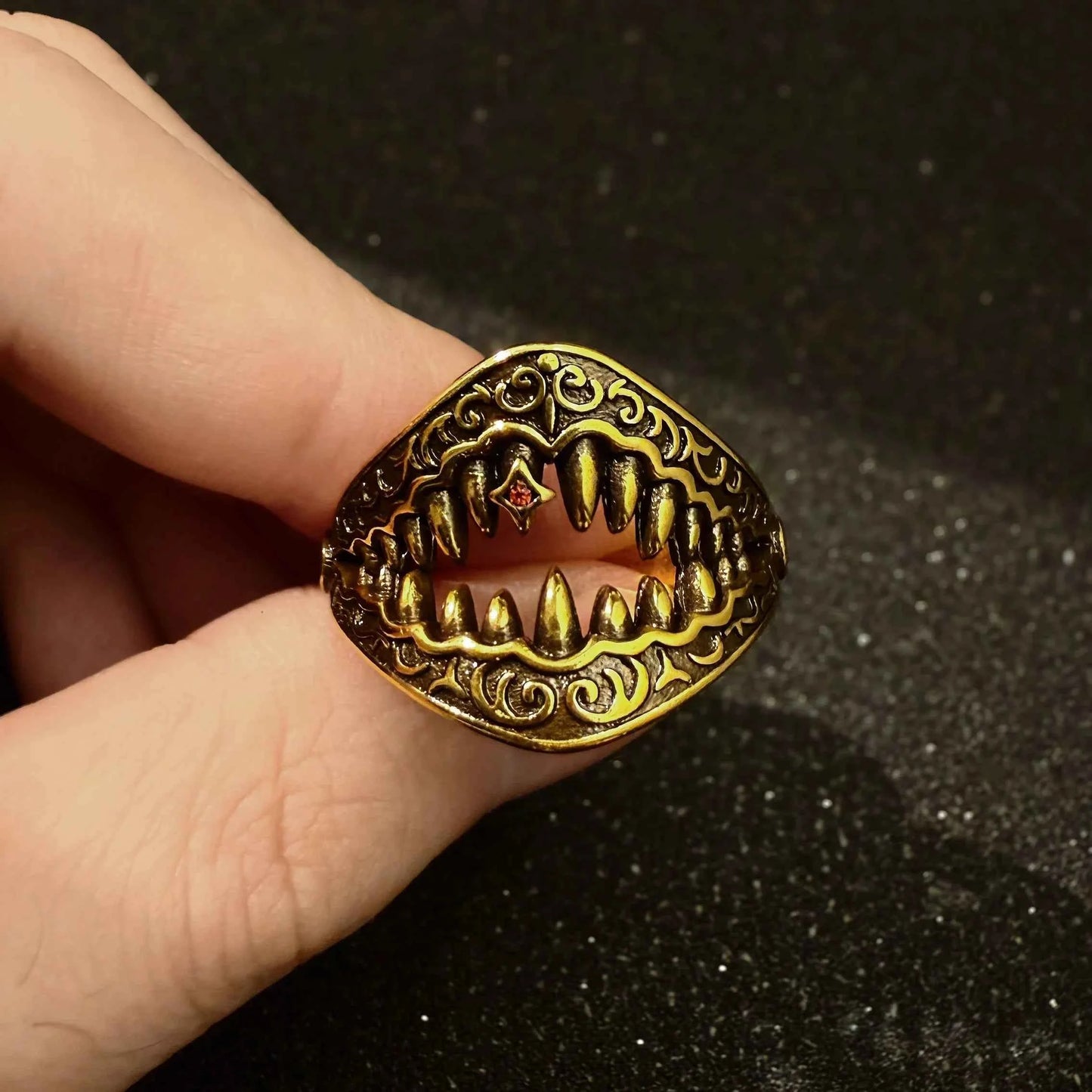 Adjustable Retro Gold Color Open Ring