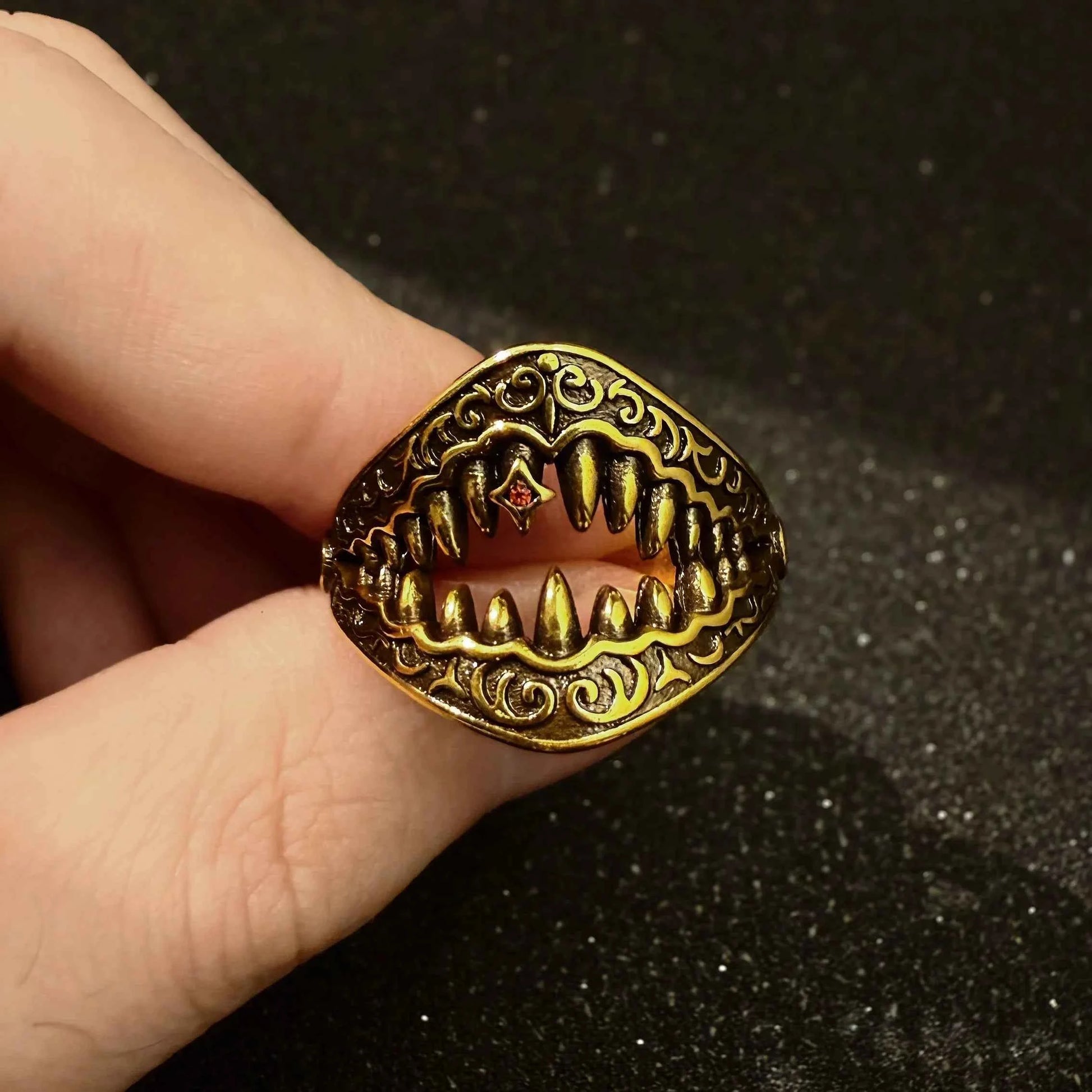 Adjustable Retro Gold Color Open Ring