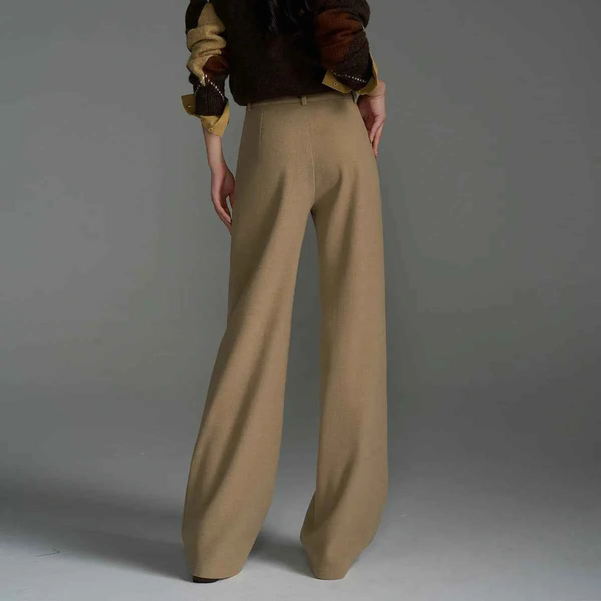 Fashionable Solid Wide Leg Classic Pants
