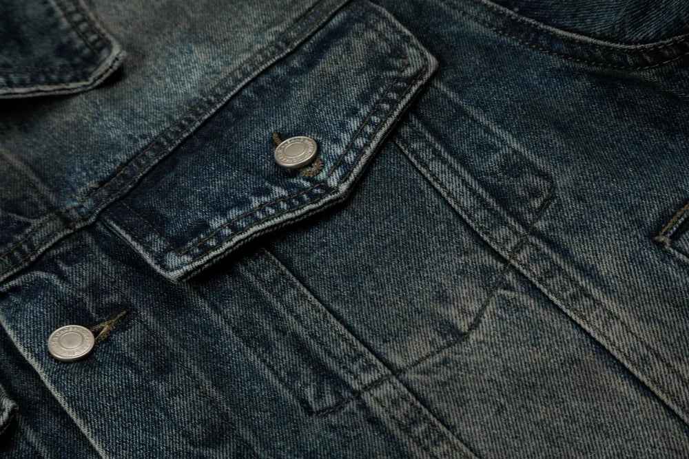 Y2K Distressed Single Breasted Washed Denim Jacket