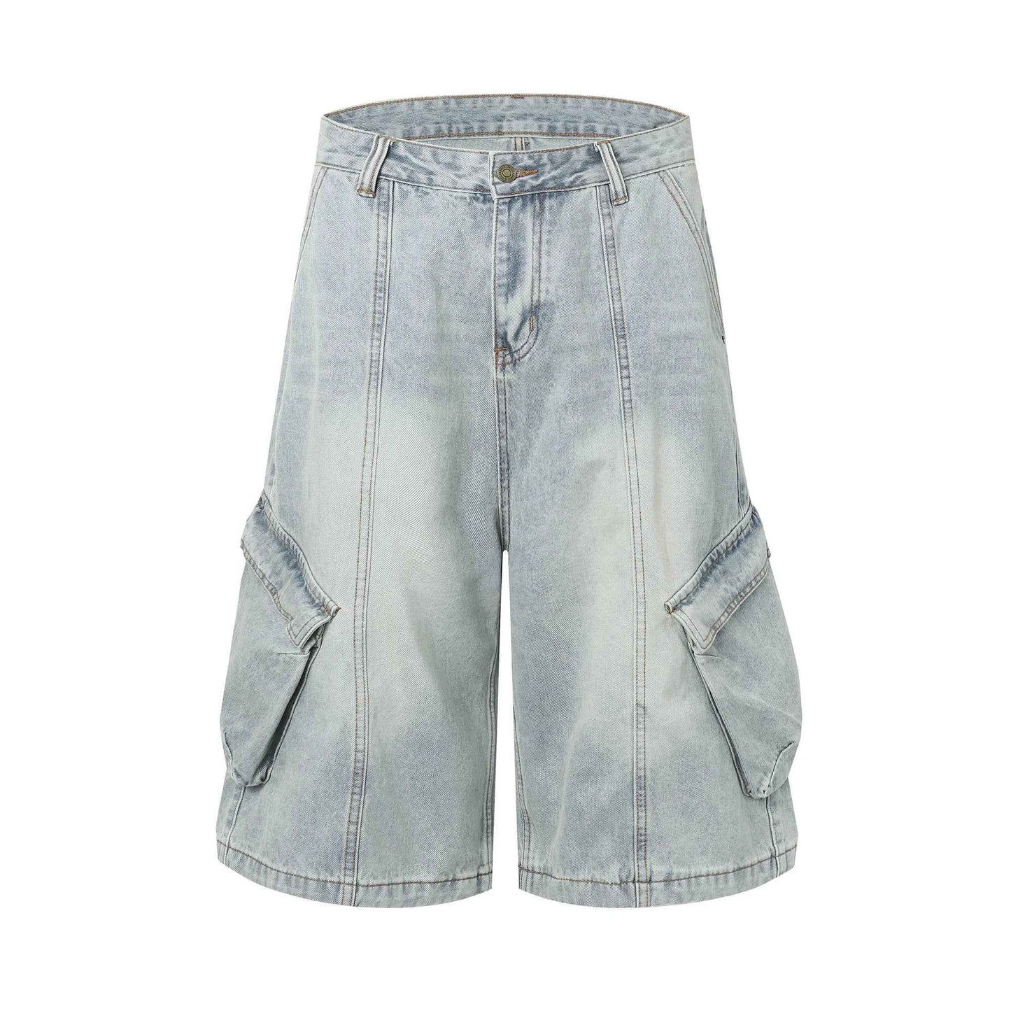 Distressed Vintage Summer Denim Cargo Jorts