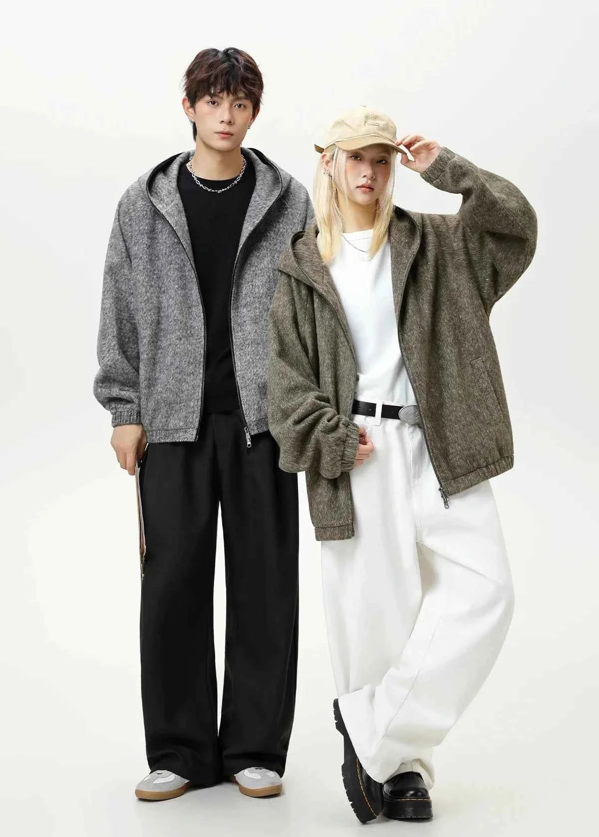 Lazy Style Oversized Mohair Blend Jacket