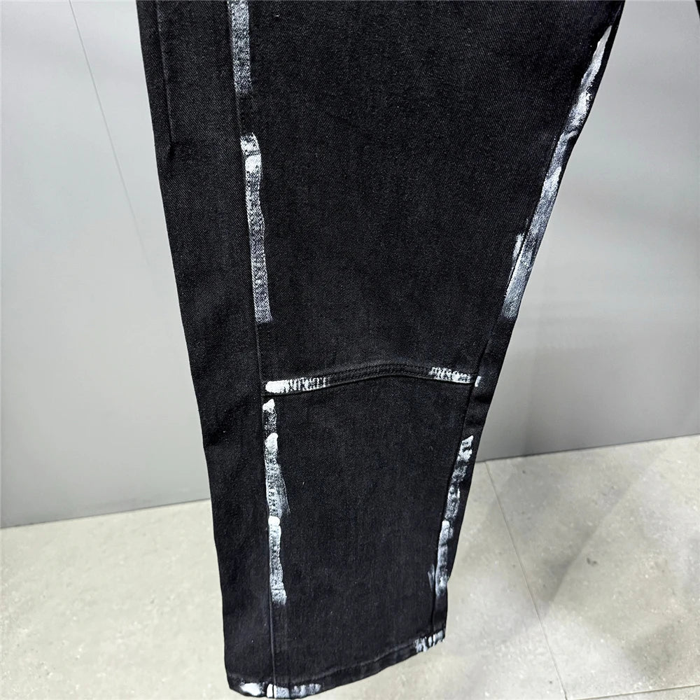 Ebony Black Splash Paint Style Pants