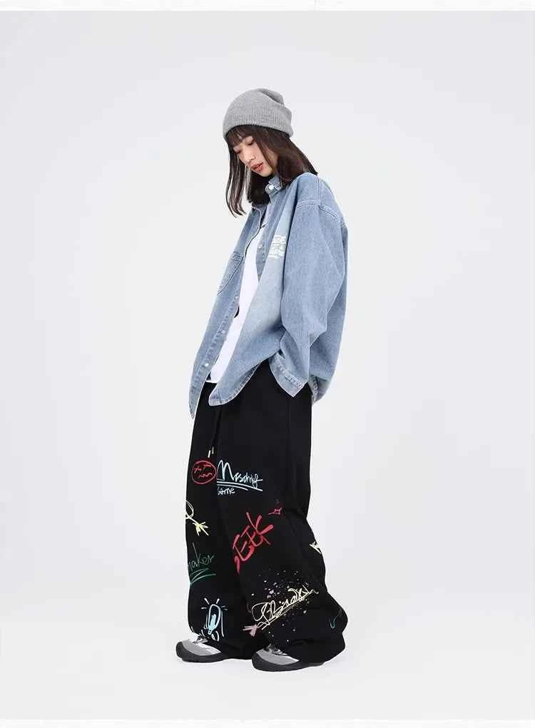 Graffiti Black Hip Hop Dance Pants