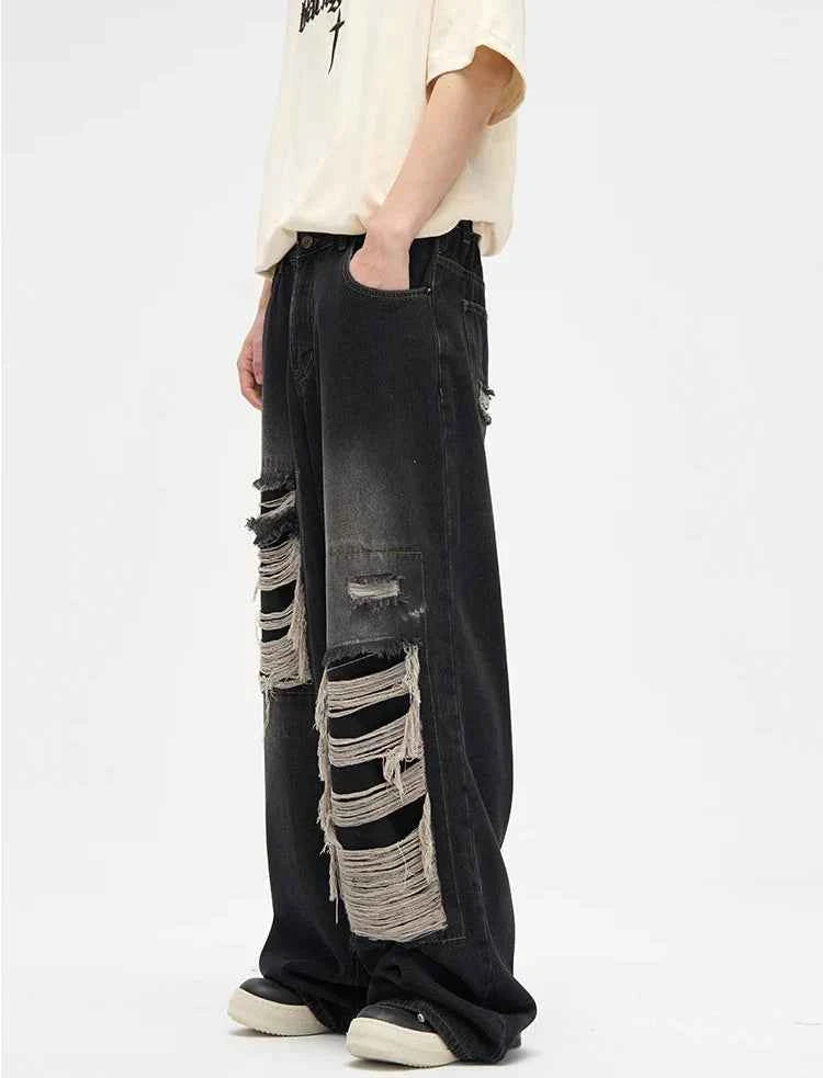 Ripped Streetwear Loose Fit Denim Jeans